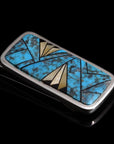 Colorful Blue Inlay Money Clip