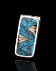 Colorful Blue Inlay Money Clip