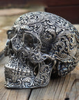 Life Size Stainless Steel Floral Skull *LIMITED EDITION*