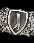 Heraldic Golf, Two Ways Belt Buckles Comstock Heritage 1.5" All Sterling Silver